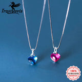 Trustdavis 925 Silver Romantic Heart Necklace for Women Wedding Party