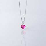 Trustdavis 925 Silver Romantic Heart Necklace for Women Wedding Party
