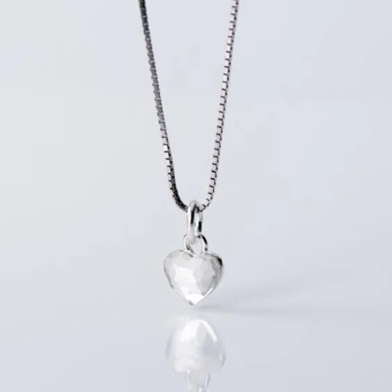 Trustdavis 925 Silver Romantic Heart Necklace for Women Wedding Party