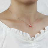 Trustdavis 925 Silver Romantic Heart Necklace for Women Wedding Party