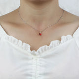 Trustdavis 925 Silver Romantic Heart Necklace for Women Wedding Party