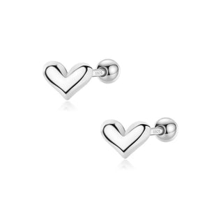 Trustdavis 925 Silver Heart Stud Earrings Wedding Party Jewelry