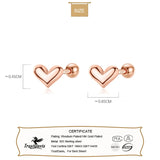 Trustdavis 925 Silver Heart Stud Earrings Wedding Party Jewelry
