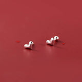 Trustdavis 925 Silver Heart Stud Earrings Wedding Party Jewelry