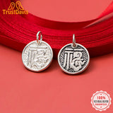 Trustdavis 925 Silver Coin Charm Pendant DIY Jewelry DZ247