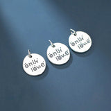 Trustdavis 925 Sterling Silver Round Love Charm Pendant DIY Jewelry