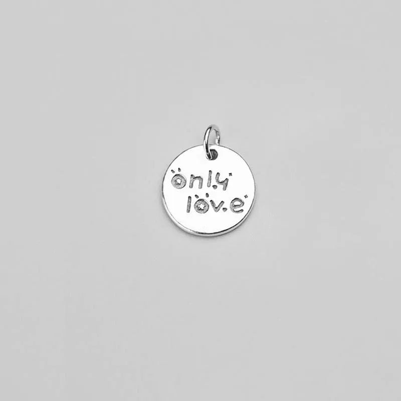 Trustdavis 925 Sterling Silver Round Love Charm Pendant DIY Jewelry