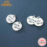 Trustdavis 925 Sterling Silver Round Love Charm Pendant DIY Jewelry