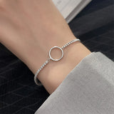 Trustdavis 925 Silver CZ Chain Bracelet Women Wedding S925 Jewelry DA1764