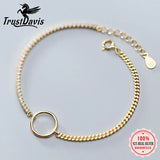 Trustdavis 925 Silver CZ Chain Bracelet Women Wedding S925 Jewelry DA1764