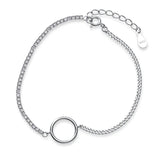 Trustdavis 925 Silver CZ Chain Bracelet Women Wedding S925 Jewelry DA1764