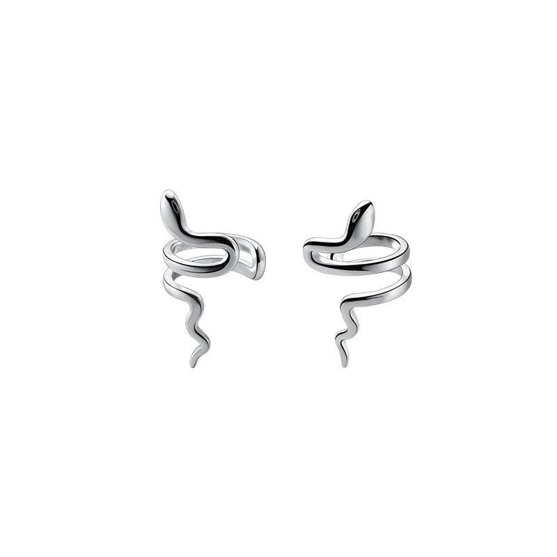 Trustdavis 925 Sterling Silver Snake Ear Cuff Clip Earrings