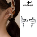 Trustdavis 925 Sterling Silver Snake Ear Cuff Clip Earrings