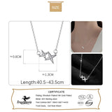Trustdavis 925 Silver Sweet Star CZ Clavicle Necklace Wedding Party Fine Jewelry
