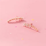 Trustdavis 925 Silver Star CZ Stud Earrings Wedding Jewelry