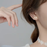 Trustdavis Silver Star CZ Stud Earrings Wedding Jewelry