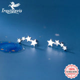 Trustdavis Silver Star CZ Stud Earrings Wedding Jewelry