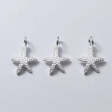 Trustdavis Real 925 Sterling Silver Starfish Charm Pendant DIY Jewelry