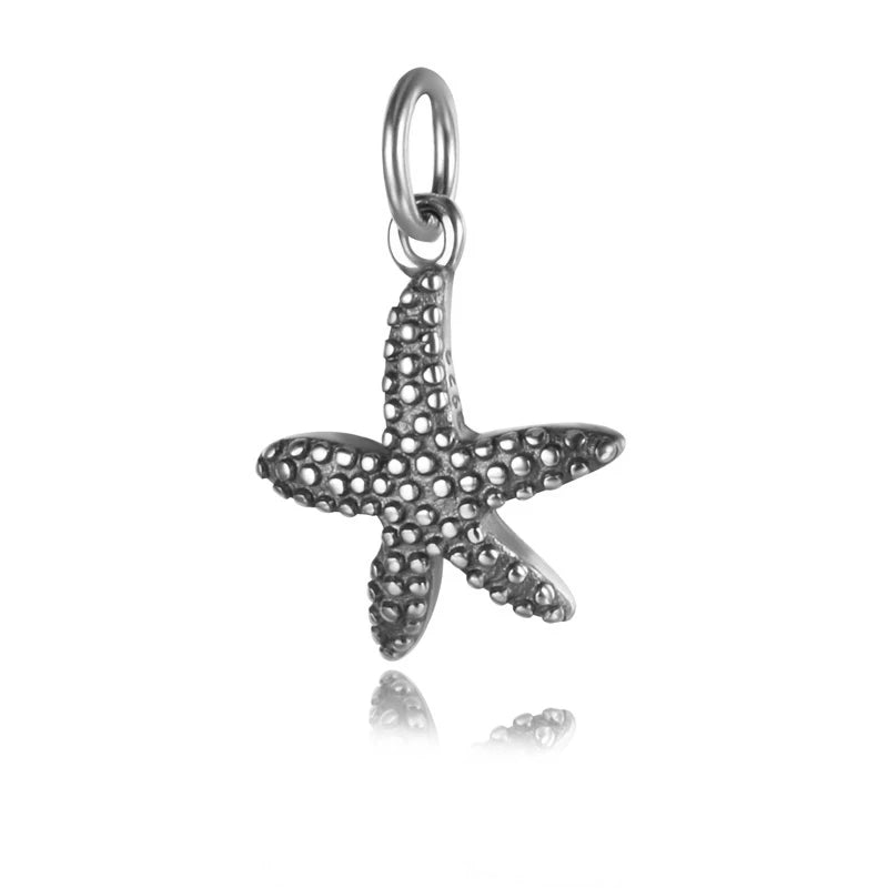 Trustdavis Real 925 Sterling Silver Starfish Charm Pendant DIY Jewelry