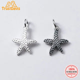 Trustdavis Real 925 Sterling Silver Starfish Charm Pendant DIY Jewelry