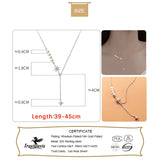 Trustdavis 925 Silver Pearl Star CZ Necklace for Women Wedding