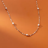 Trustdavis 925 Silver Pearl Chain Necklace Wedding Party S925 DA