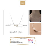 Trustdavis 925 Silver Pearl Charm Necklace for Women
