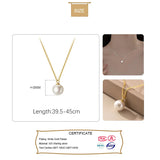 Trustdavis 925 Silver Pearl Charm Necklace for Women