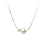 Trustdavis 925 Silver Pearl Charm Necklace for Women