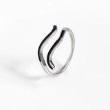 Trustdavis 925 Silver Wave Pattern Adjustable Ring Vintage Jewelry
