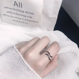 Trustdavis 925 Silver Wave Pattern Adjustable Ring Vintage Jewelry