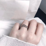 Trustdavis 925 Silver Wave Pattern Adjustable Ring Vintage Jewelry