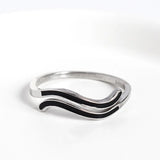 Trustdavis 925 Silver Wave Pattern Adjustable Ring Vintage Jewelry
