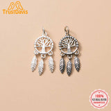 Trustdavis 925 Sterling Silver Wish Tree Dream Catcher Charm Pendant Jewelry