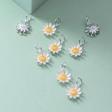 Trustdavis 925 Sterling Silver Yellow Daisy Flowers Charm Pendant