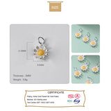 Trustdavis 925 Sterling Silver Yellow Daisy Flowers Charm Pendant