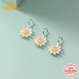 Trustdavis 925 Sterling Silver Yellow Daisy Flowers Charm Pendant