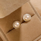 Trustdavis 925 Silver Pearl Shells Stud Earrings DS4327