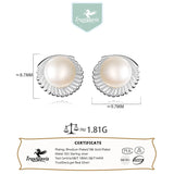 Trustdavis 925 Silver Pearl Shells Stud Earrings DS4327