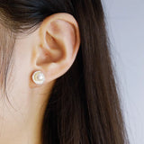Trustdavis 925 Silver Pearl Shells Stud Earrings DS4327