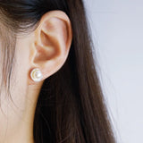 Trustdavis 925 Silver Pearl Shells Stud Earrings DS4327
