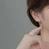 Trustdavis 925 Silver Freshwater Pearl Stud Earring Wedding Jewelry