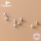 Trustdavis 925 Silver Freshwater Pearl Stud Earring Wedding Jewelry