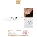 Trustdavis 925 Silver Screw Stud Earrings Hollow Round Minimalist Jewelry