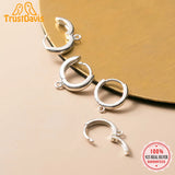 Trustdavis Real 925 Sterling Silver Hoop Earrings DIY Accessories