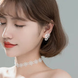 Trustdavis 925 Silver Insect Geometric Hollow Butterfly Stud Earrings