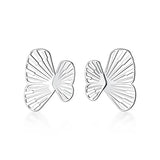 Trustdavis 925 Silver Insect Geometric Hollow Butterfly Stud Earrings
