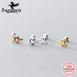 Trustdavis 925 Sterling Silver Knot Screw Stud Earrings For Women