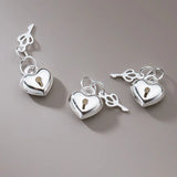 Trustdavis 925 Silver Love Heart Lock Key Pendant Jewelry