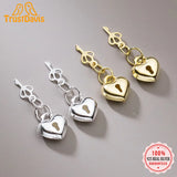 Trustdavis 925 Silver Love Heart Lock Key Pendant Jewelry